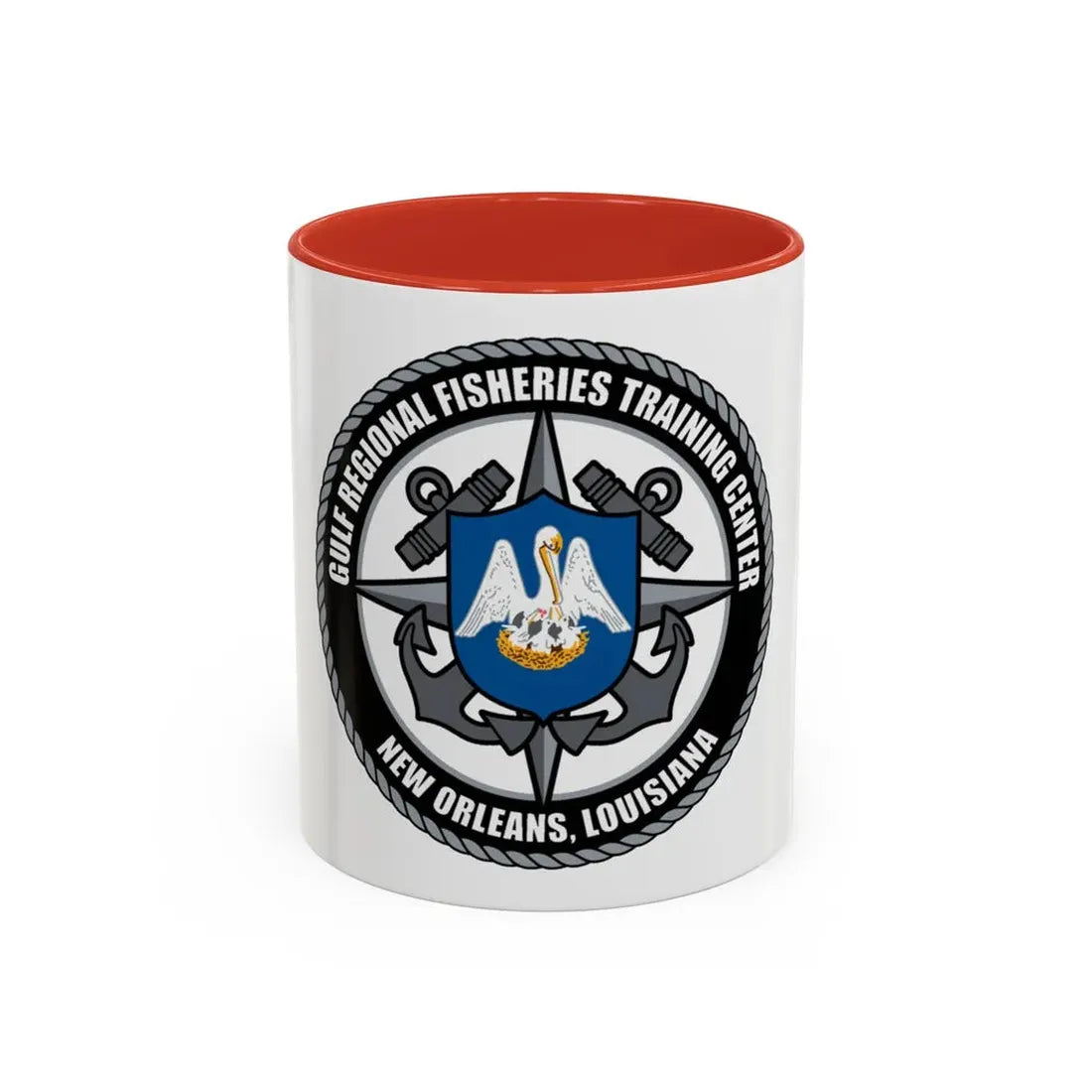 RFTC New Orleans Louisiana (U.S. Coast Guard) Accent Coffee Mug 11oz Red - Go Mug Yourself
