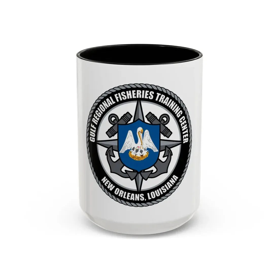 RFTC New Orleans Louisiana (U.S. Coast Guard) Accent Coffee Mug 15oz Black - Go Mug Yourself