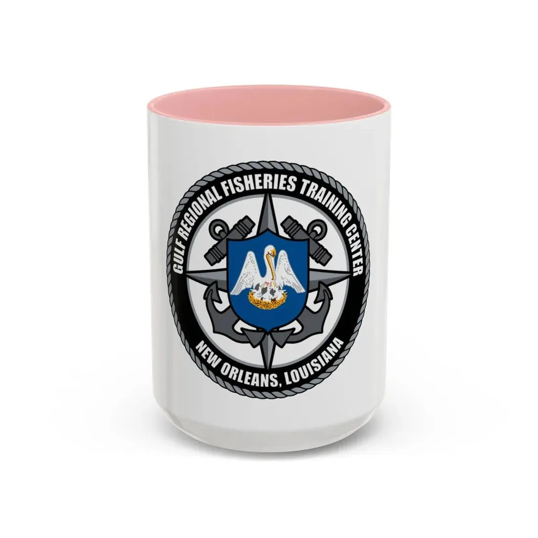 RFTC New Orleans Louisiana (U.S. Coast Guard) Accent Coffee Mug 15oz Pink - Go Mug Yourself