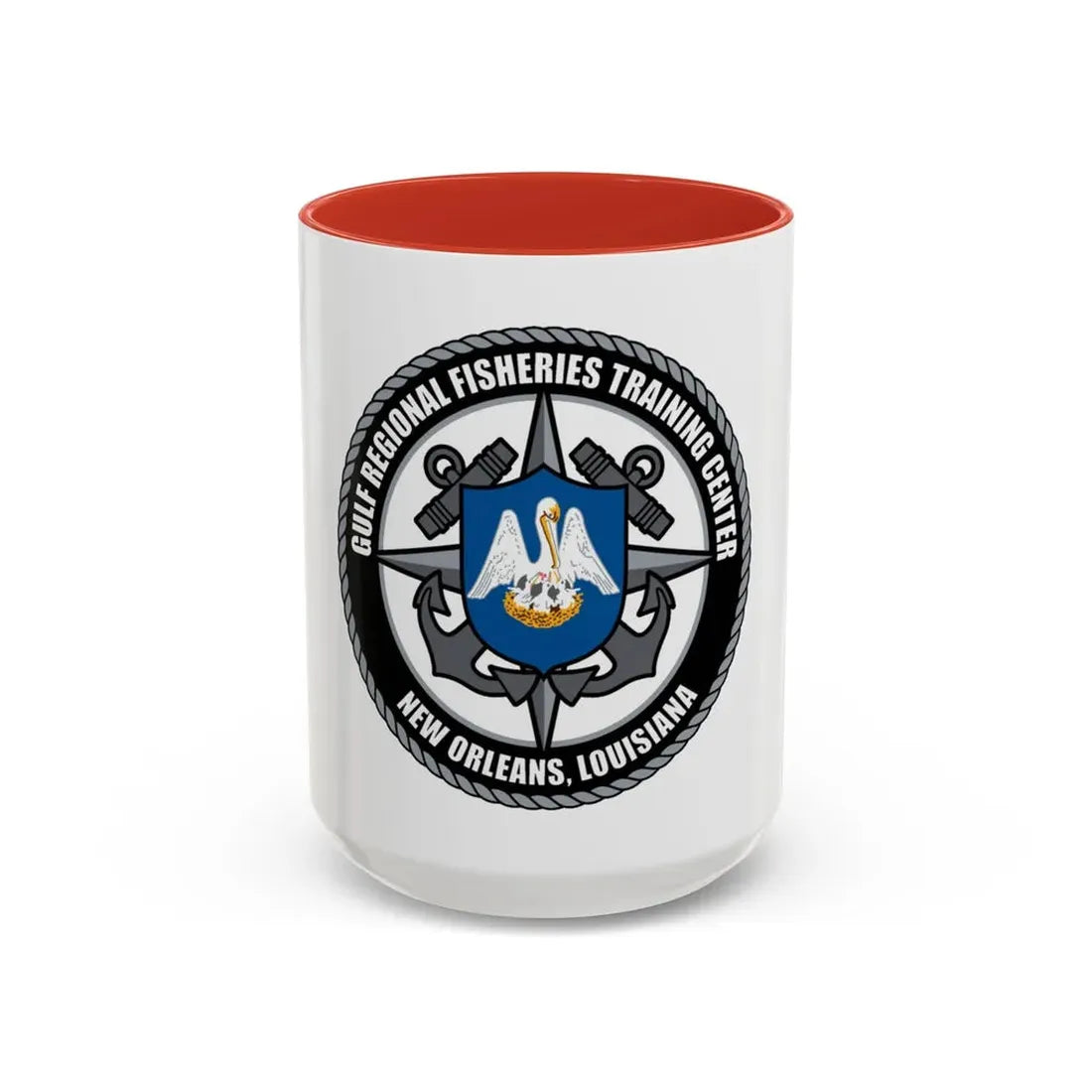 RFTC New Orleans Louisiana (U.S. Coast Guard) Accent Coffee Mug 15oz Red - Go Mug Yourself