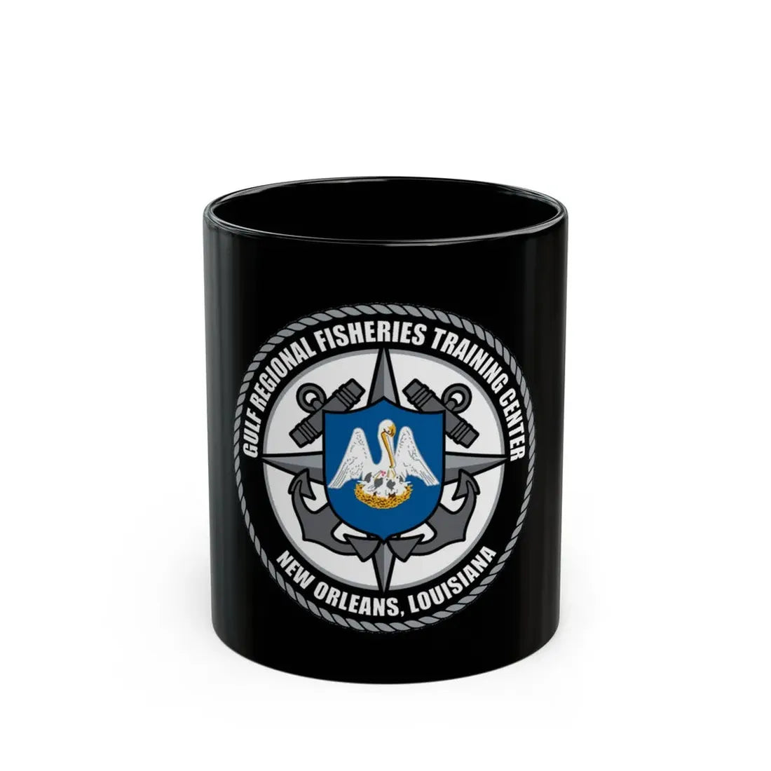 RFTC New Orleans Louisiana (U.S. Coast Guard) Black Coffee Mug 11oz - Go Mug Yourself