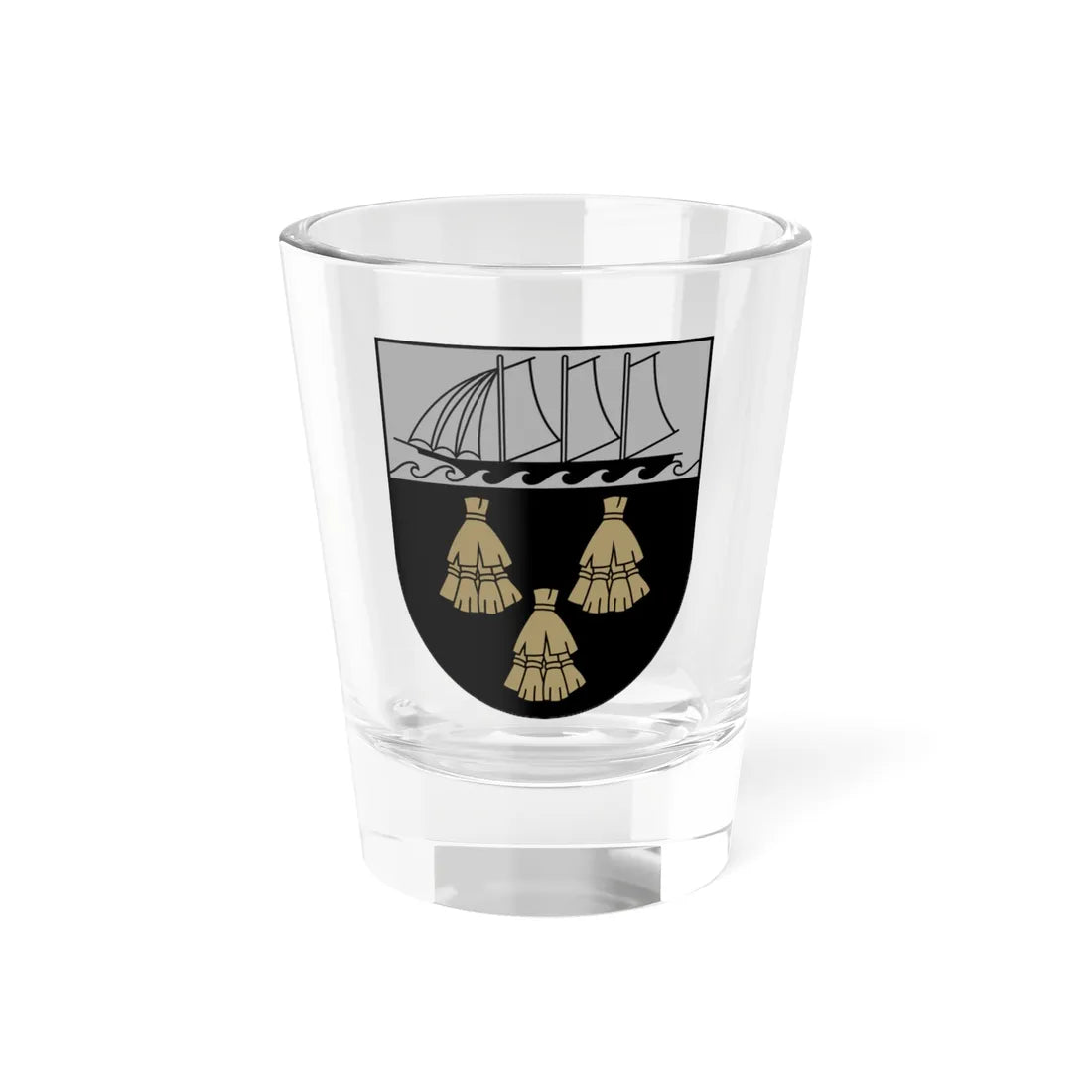 Rīgas rajona ģerbonis (Latvia) (Coat of Arms) Shot Glass 1.5oz 1.5oz - Go Mug Yourself