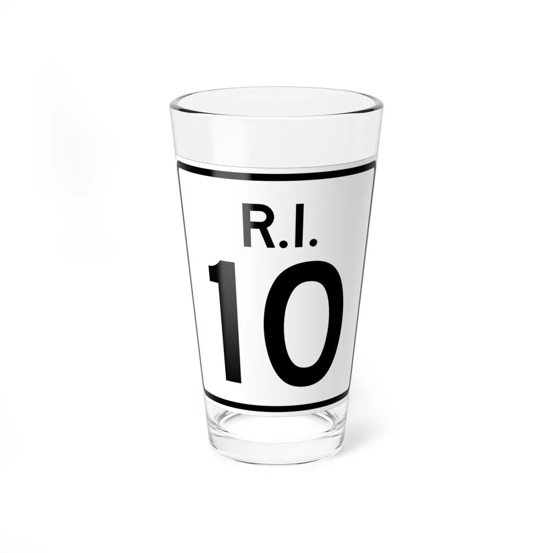 Rhode Island 10 (Rhode Island) (Road Sign) Pint Glass 16oz 16oz - Go Mug Yourself