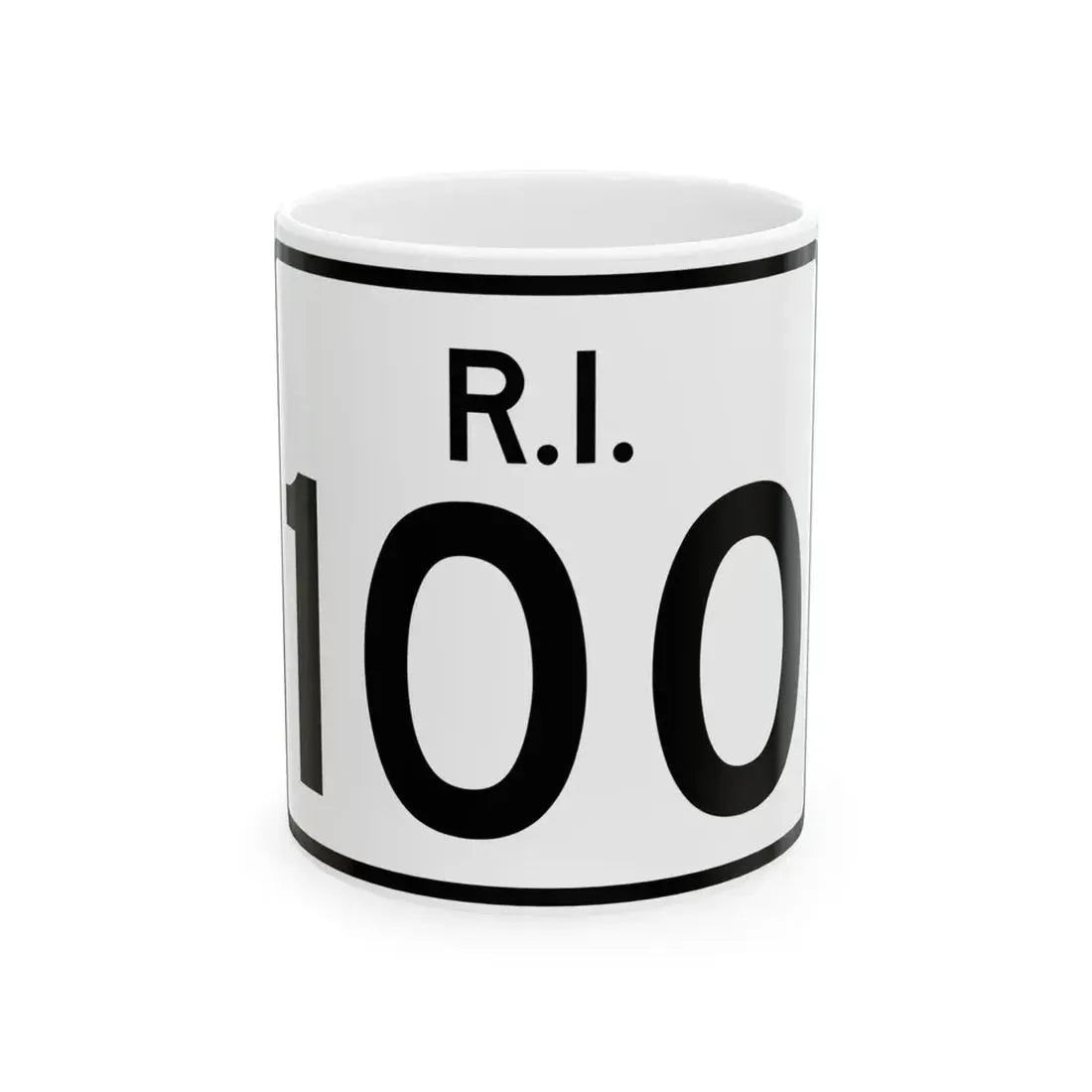 Rhode Island 100 (Rhode Island) (Road Sign) White Coffee Mug 11oz - Go Mug Yourself