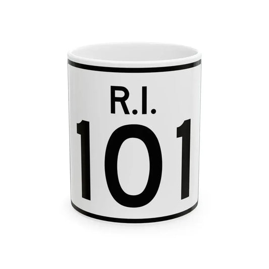 Rhode Island 101 (Rhode Island) (Road Sign) White Coffee Mug 11oz - Go Mug Yourself