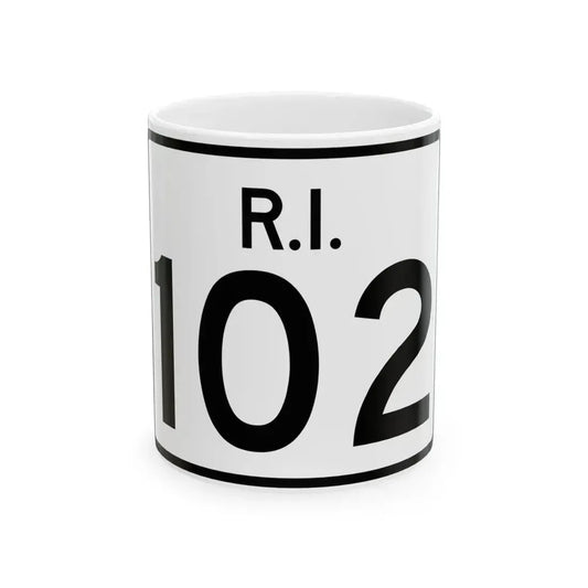 Rhode Island 102 (Rhode Island) (Road Sign) White Coffee Mug 11oz - Go Mug Yourself