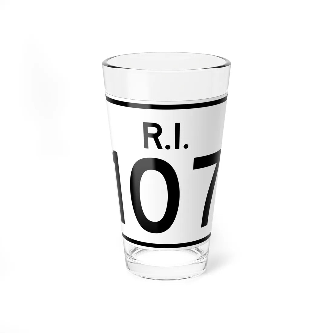 Rhode Island 107 (Rhode Island) (Road Sign) Pint Glass 16oz 16oz - Go Mug Yourself