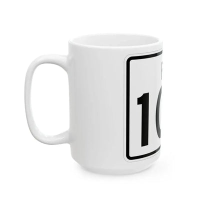 Rhode Island 107 (Rhode Island) (Road Sign) White Coffee Mug - Go Mug Yourself