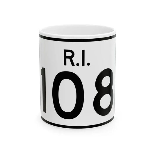 Rhode Island 108 (Rhode Island) (Road Sign) White Coffee Mug 11oz - Go Mug Yourself