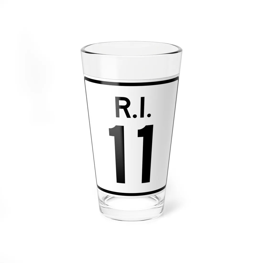 Rhode Island 11 (Rhode Island) (Road Sign) Pint Glass 16oz 16oz - Go Mug Yourself