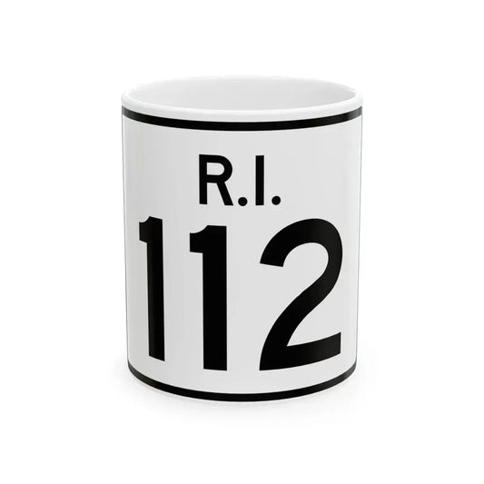 Rhode Island 112 (Rhode Island) (Road Sign) White Coffee Mug 11oz - Go Mug Yourself