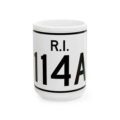 Rhode Island 114A (Rhode Island) (Road Sign) White Coffee Mug 15oz - Go Mug Yourself
