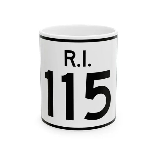 Rhode Island 115 (Rhode Island) (Road Sign) White Coffee Mug 11oz - Go Mug Yourself
