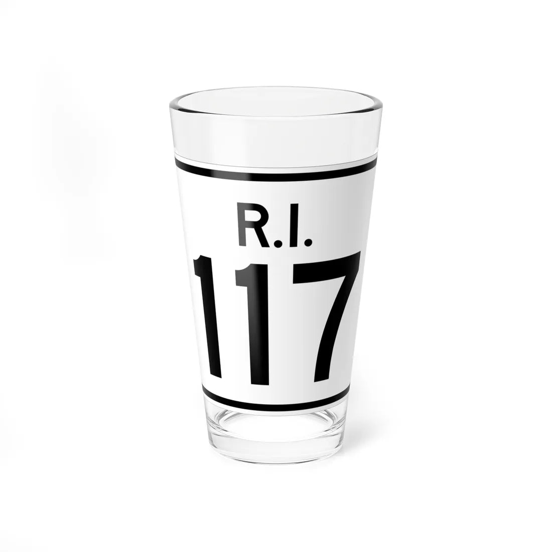 Rhode Island 117 (Rhode Island) (Road Sign) Pint Glass 16oz - Go Mug Yourself
