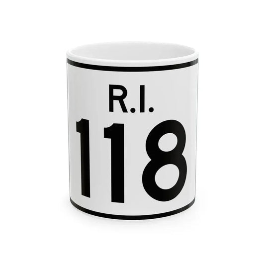 Rhode Island 118 (Rhode Island) (Road Sign) White Coffee Mug 11oz - Go Mug Yourself