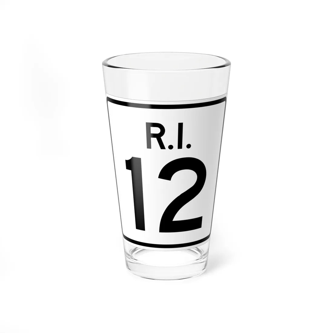 Rhode Island 12 (Rhode Island) (Road Sign) Pint Glass 16oz 16oz - Go Mug Yourself