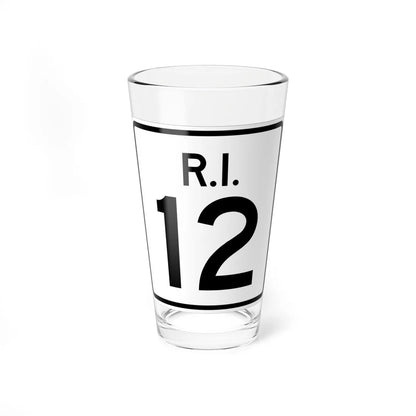 Rhode Island 12 (Rhode Island) (Road Sign) Pint Glass 16oz 16oz - Go Mug Yourself