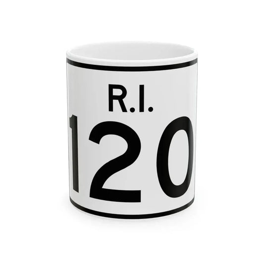 Rhode Island 120 (Rhode Island) (Road Sign) White Coffee Mug 11oz - Go Mug Yourself