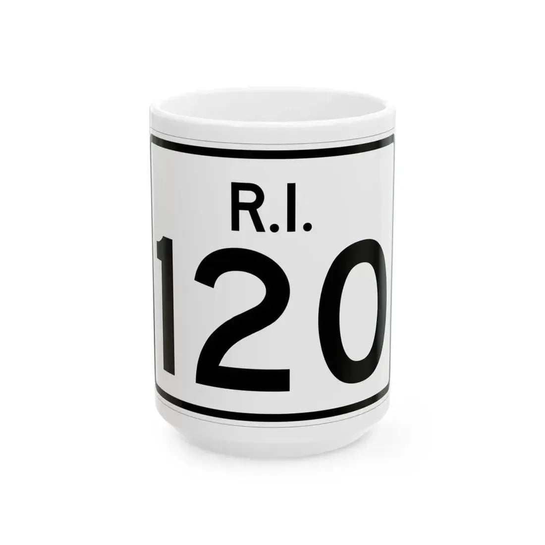 Rhode Island 120 (Rhode Island) (Road Sign) White Coffee Mug 15oz - Go Mug Yourself