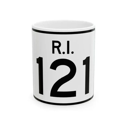 Rhode Island 121 (Rhode Island) (Road Sign) White Coffee Mug 11oz - Go Mug Yourself