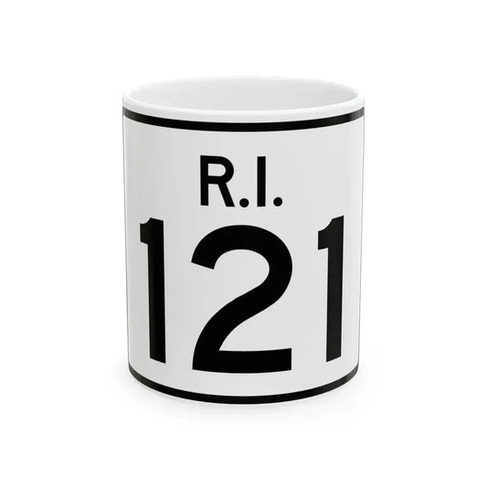 Rhode Island 121 (Rhode Island) (Road Sign) White Coffee Mug 11oz - Go Mug Yourself