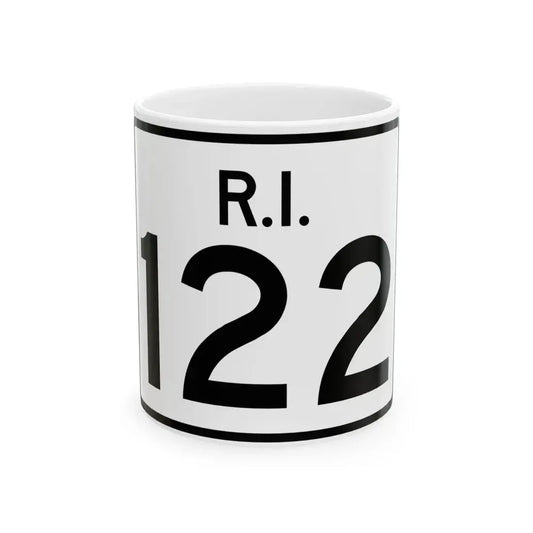 Rhode Island 122 (Rhode Island) (Road Sign) White Coffee Mug 11oz - Go Mug Yourself