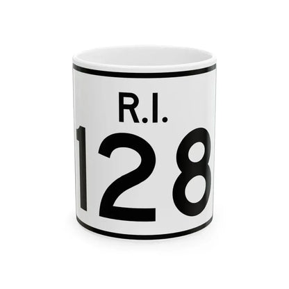 Rhode Island 128 (Rhode Island) (Road Sign) White Coffee Mug 11oz - Go Mug Yourself