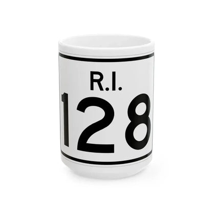 Rhode Island 128 (Rhode Island) (Road Sign) White Coffee Mug 15oz - Go Mug Yourself