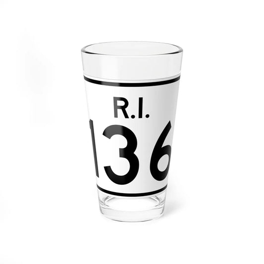 Rhode Island 136 (Rhode Island) (Road Sign) Pint Glass 16oz 16oz - Go Mug Yourself