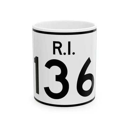 Rhode Island 136 (Rhode Island) (Road Sign) White Coffee Mug 11oz - Go Mug Yourself