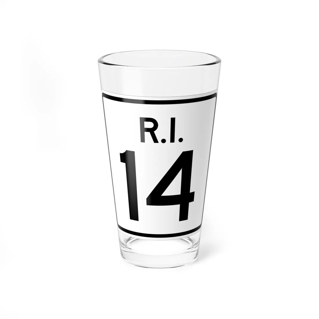 Rhode Island 14 (Rhode Island) (Road Sign) Pint Glass 16oz 16oz - Go Mug Yourself
