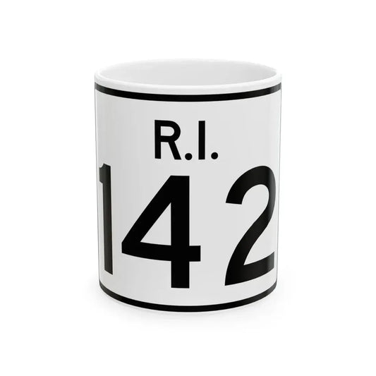 Rhode Island 142 (Rhode Island) (Road Sign) White Coffee Mug 11oz - Go Mug Yourself