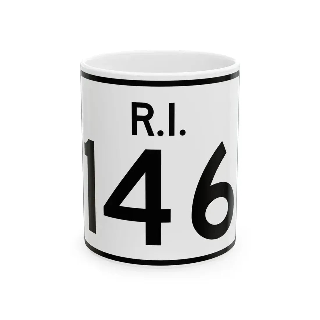 Rhode Island 146 (Rhode Island) (Road Sign) White Coffee Mug 11oz - Go Mug Yourself