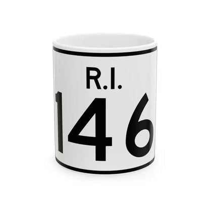 Rhode Island 146 (Rhode Island) (Road Sign) White Coffee Mug 11oz - Go Mug Yourself