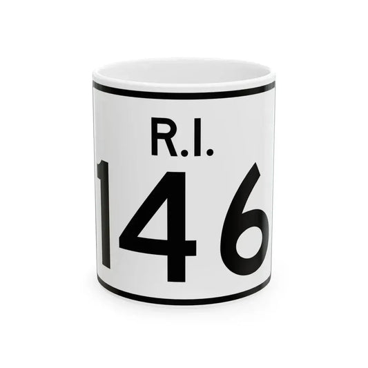 Rhode Island 146 (Rhode Island) (Road Sign) White Coffee Mug 11oz - Go Mug Yourself