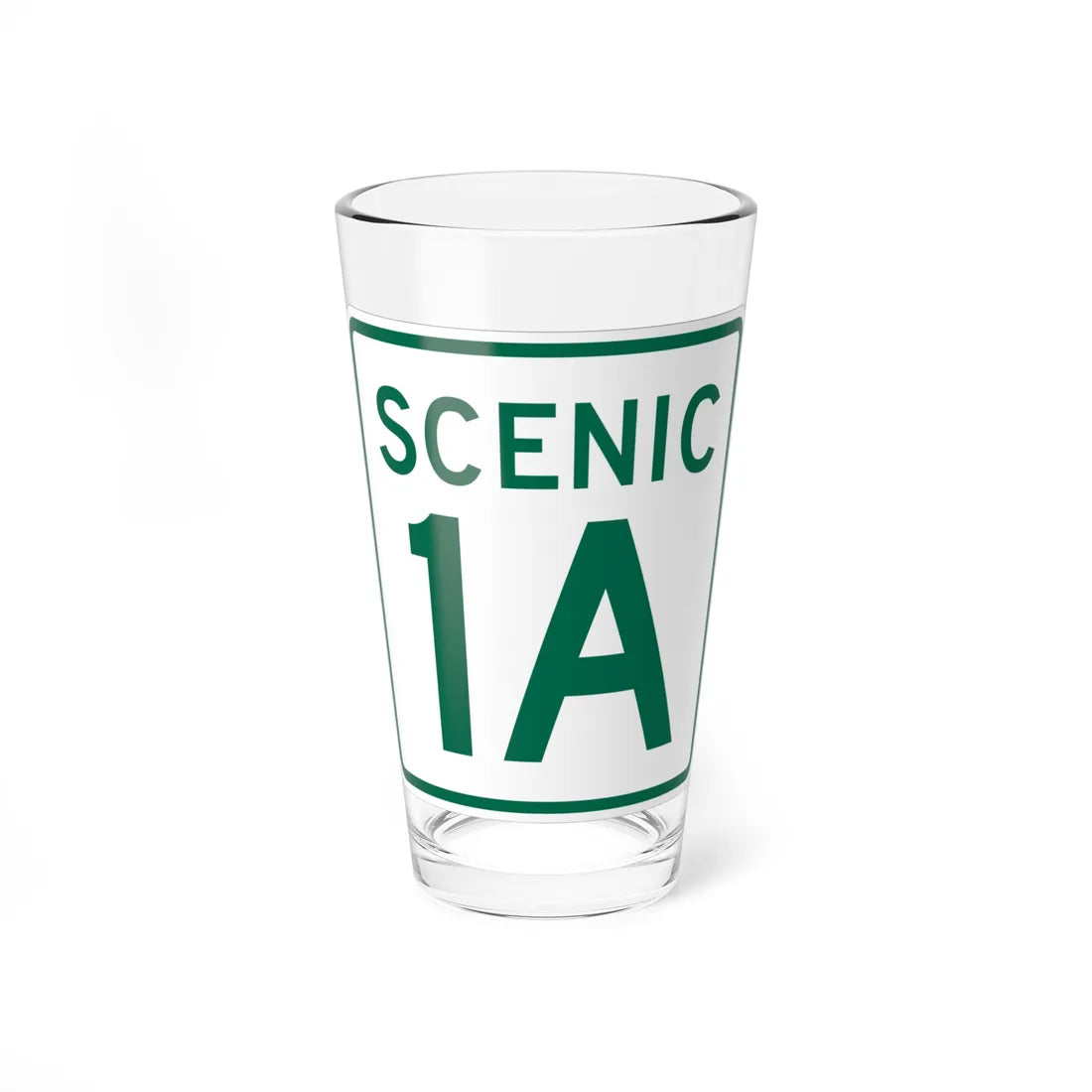 Rhode Island 1A Scenic (Rhode Island) (Road Sign) Pint Glass 16oz 16oz - Go Mug Yourself