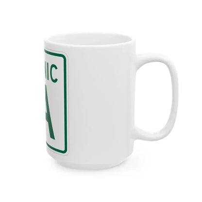 Rhode Island 1A Scenic (Rhode Island) (Road Sign) White Coffee Mug - Go Mug Yourself