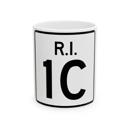 Rhode Island 1C (Rhode Island) (Road Sign) White Coffee Mug 11oz - Go Mug Yourself