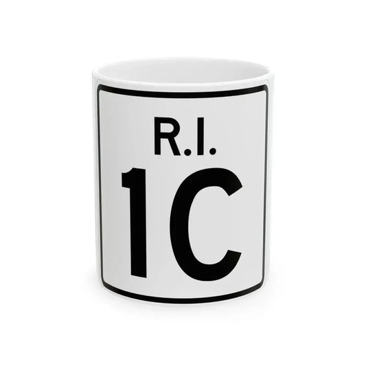Rhode Island 1C (Rhode Island) (Road Sign) White Coffee Mug 11oz - Go Mug Yourself