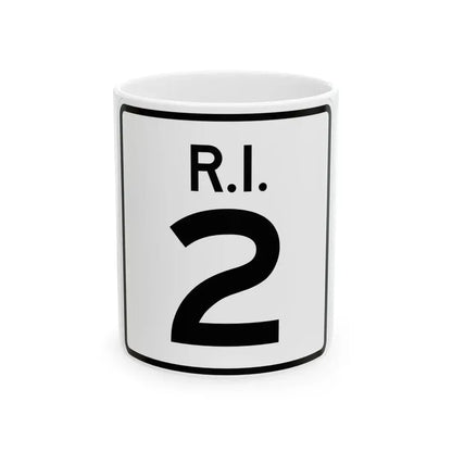 Rhode Island 2 (Rhode Island) (Road Sign) White Coffee Mug 11oz - Go Mug Yourself