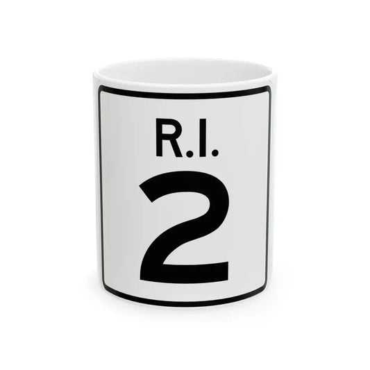Rhode Island 2 (Rhode Island) (Road Sign) White Coffee Mug 11oz - Go Mug Yourself