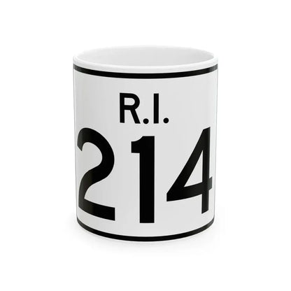 Rhode Island 214 (Rhode Island) (Road Sign) White Coffee Mug 11oz - Go Mug Yourself
