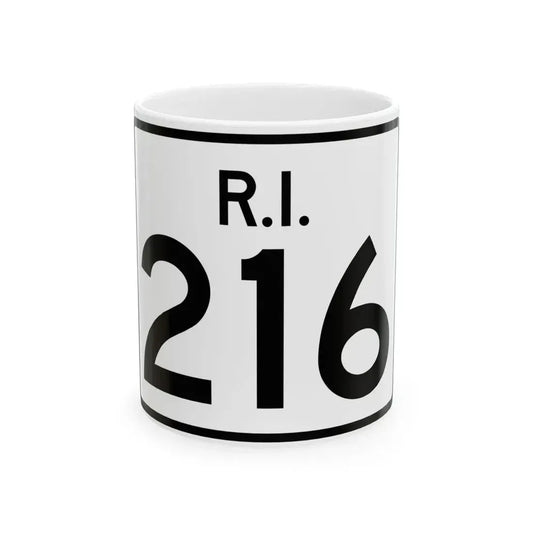 Rhode Island 216 (Rhode Island) (Road Sign) White Coffee Mug 11oz - Go Mug Yourself