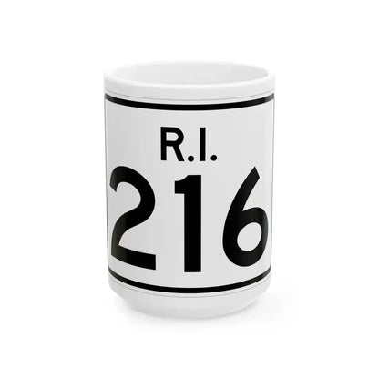Rhode Island 216 (Rhode Island) (Road Sign) White Coffee Mug 15oz - Go Mug Yourself