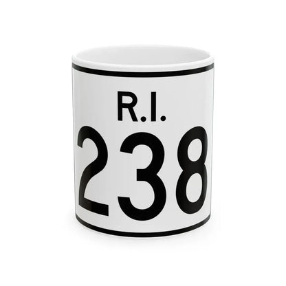 Rhode Island 238 (Rhode Island) (Road Sign) White Coffee Mug 11oz - Go Mug Yourself