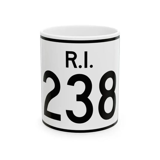 Rhode Island 238 (Rhode Island) (Road Sign) White Coffee Mug 11oz - Go Mug Yourself