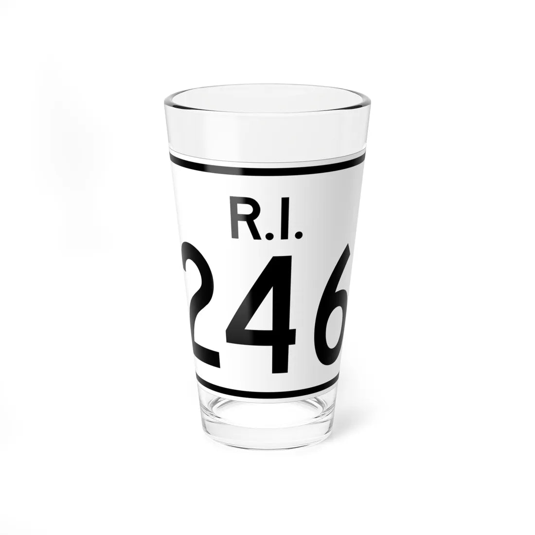 Rhode Island 246 (Rhode Island) (Road Sign) Pint Glass 16oz 16oz - Go Mug Yourself