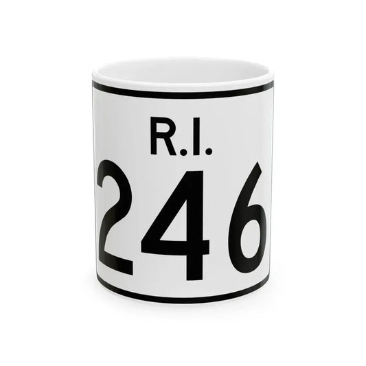 Rhode Island 246 (Rhode Island) (Road Sign) White Coffee Mug 11oz - Go Mug Yourself