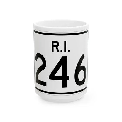Rhode Island 246 (Rhode Island) (Road Sign) White Coffee Mug 15oz - Go Mug Yourself