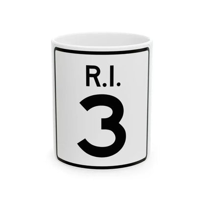 Rhode Island 3 (Rhode Island) (Road Sign) White Coffee Mug 11oz - Go Mug Yourself